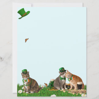 Lámina Papelería del Día de San Patricio de gato lindo
