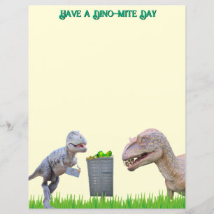 Lámina Papelería Divertida de Dinosaurios