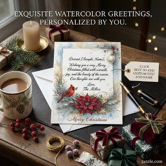 Lámina Papelería elegante de Navidad con acuarela
