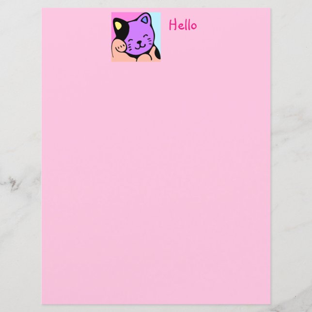 Lámina Papelería infantil de Kitten para Chicas (Anverso)