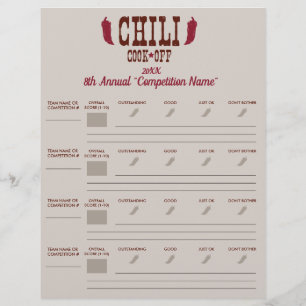 Lámina Papeleta de voto de Chili Cook Off