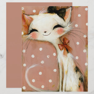 Lámina Papper de Scrapbook de Gato Terracota Rosa Polvori