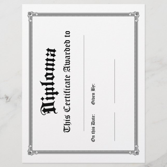 Lámina Paquete de 10 en blanco para el Diploma clásico (Anverso)