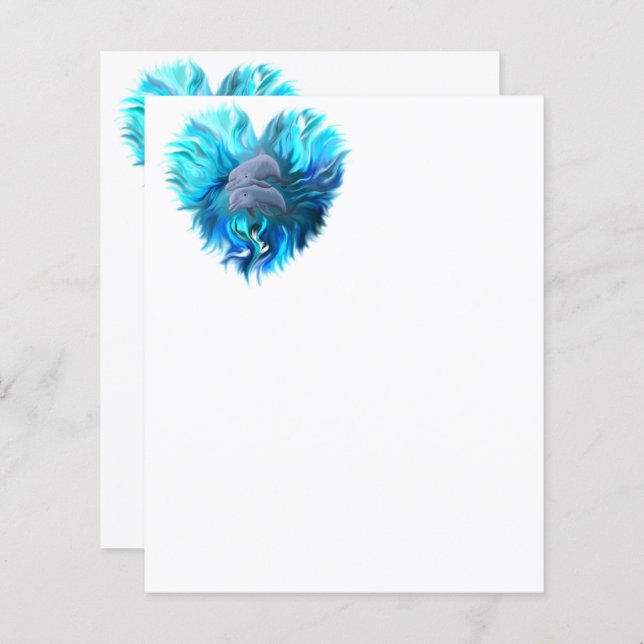 Lámina Par de delfines (Anverso / Reverso)