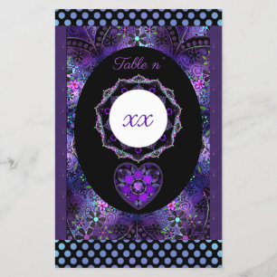 Lámina Paraguas morados y corazones .7