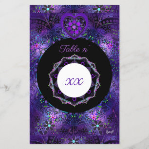 Lámina Paraguas morados y corazones .7