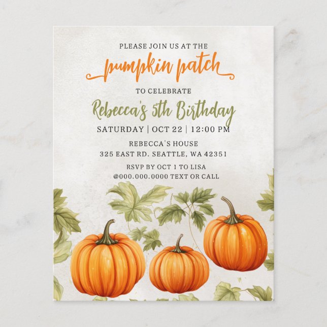 Lámina Parche de calabaza Naranja Quemado de Caída del Pr (Anverso)