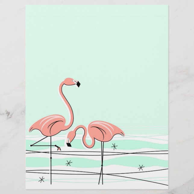 Lámina Pareja Flamingo Aqua (Anverso)