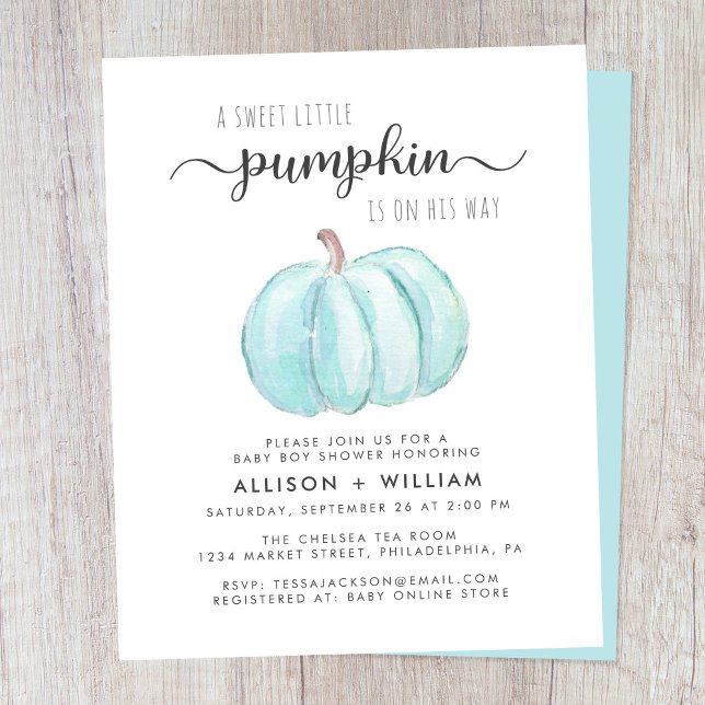 Lámina Parejas De Calabaza Cuta Invitación De Bebé Niño D (Subido por el creador)