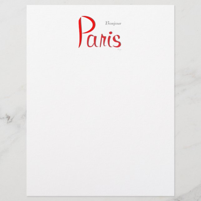 Lámina PARIS Bonjour (Hola) (Anverso)