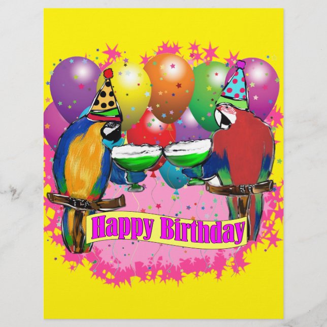 LÁMINA PARROS DE CUMPLEAÑOS (Anverso)