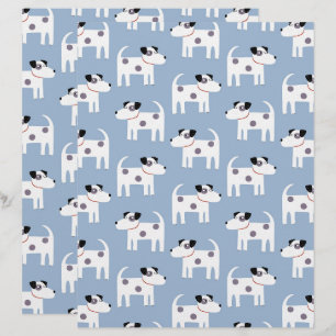 Lámina Parson Jack Russell Terrier Dog Pattern Blue