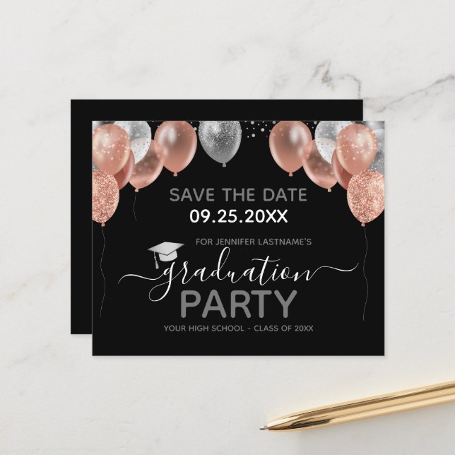 Lámina Parte de graduación Guardar la invitación de fecha (Anverso/Reverso In Situ)