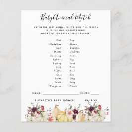 Lámina Partida de animales bebés | Juego Baby Shower