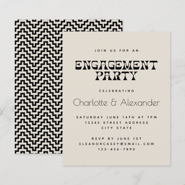 Lámina Partido de compromiso blanco y negro retro de pres (Anverso / Reverso)