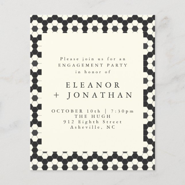 Lámina Partido de compromiso de geometría blanca y retro  (Anverso)