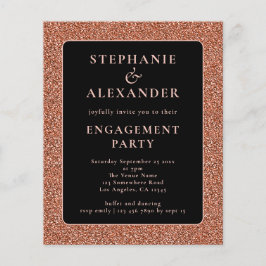 Lámina Partido de compromiso negro de oro Rosa Purpurina