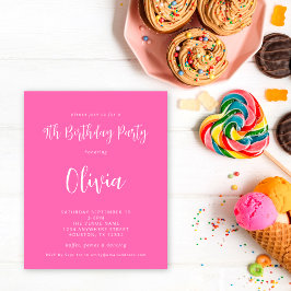 Lámina Partido de cumpleaños 9 de Hot Pink Hot Script de 