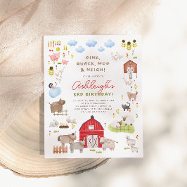 Lámina Partido de cumpleaños Barnyard para animales de gr