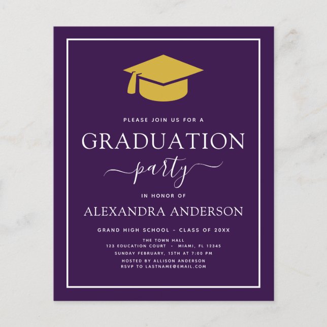 Lámina Partido de Graduación 2022 Purple Gold (Anverso)