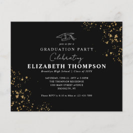 Lámina Partido de Graduación de Confetti de Oro Negro con
