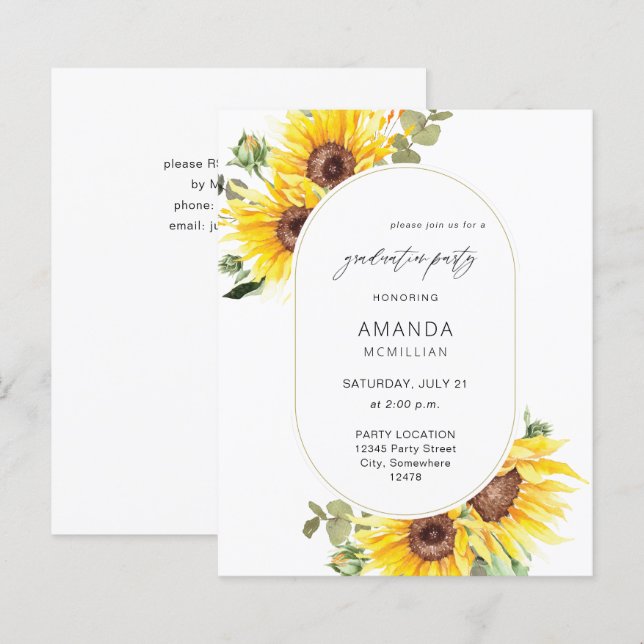 Lámina Partido de Graduación de Girasol y Eucalipto Presu (Anverso / Reverso)