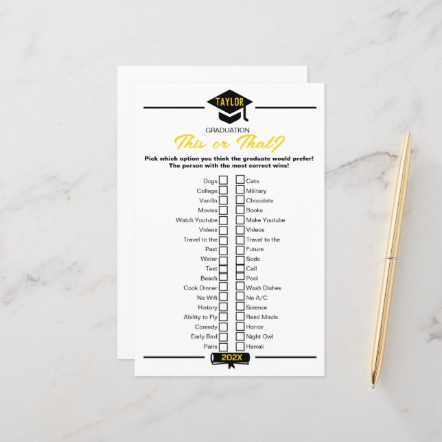 Lámina Partido de Graduación - ¿Esto O Eso? (Anverso/Reverso In Situ)