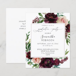 Lámina Partido de Graduación Floral Oscura y Borgoña Rosa