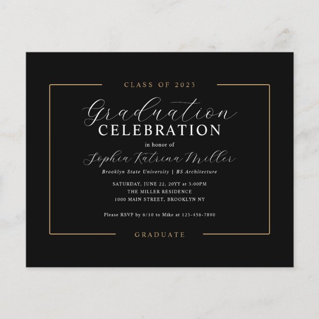 Lámina Partido de Graduación para Graduados de Oro Negro  (Anverso)