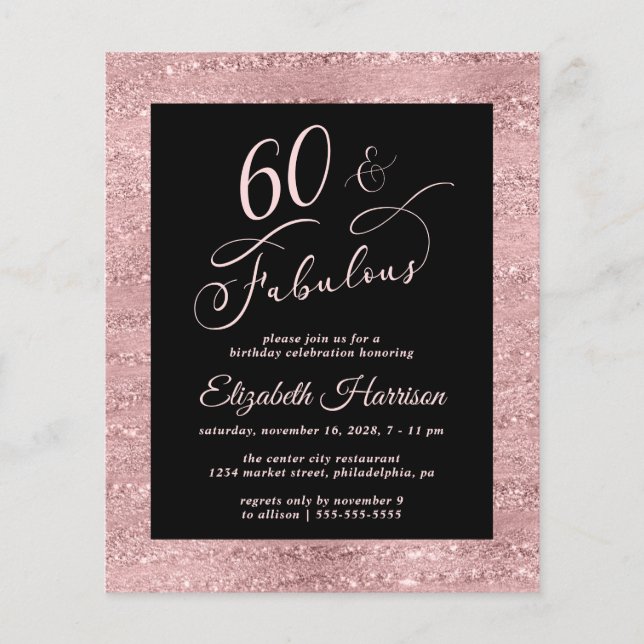 Lámina Partido del 60 Aniversario del Presupuesto Elegant (Anverso)