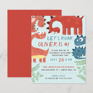 Lámina Partido del cumpleaños de los niños de Dino Roar,