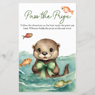 Lámina Pasar el juego del premio Baby Otter Baby Shower