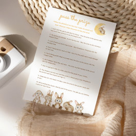 Lámina Pasar el juego del premio Baby Shower - Conejo con