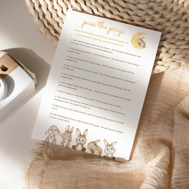 Lámina Pasar el juego del premio Baby Shower - Conejo con (Subido por el creador)