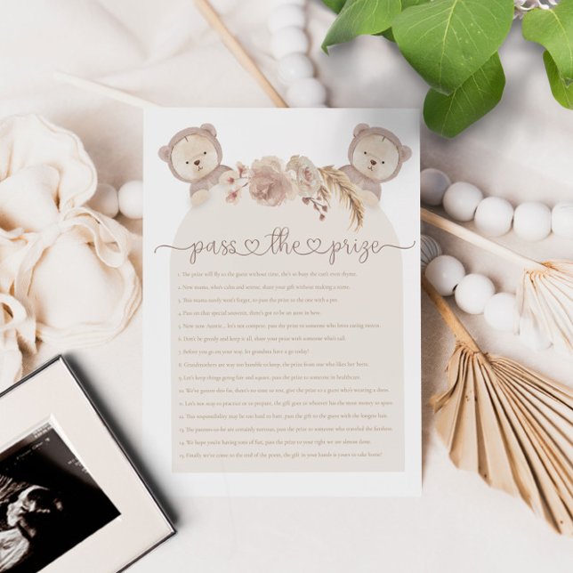 Lámina Pase el juego de Baby Shower de los gemelos Teddy  (Subido por el creador)