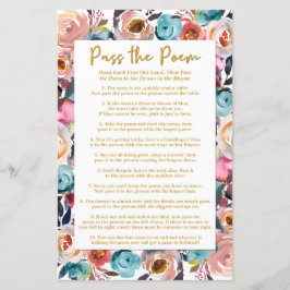 Lámina Pase el juego de la ducha poema, juegos de duchas 