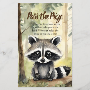 Lámina Pase el premio Baby Raccoon Baby Shower