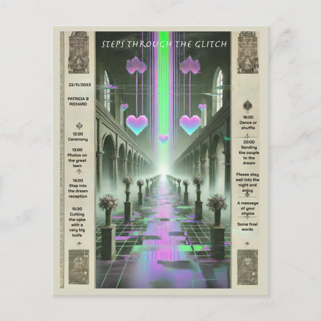 Lámina Pasos a través del Boda Glitch Weirdcore (Anverso)