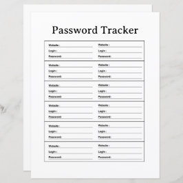 LÁMINA PASSWORD TRACKER TEMPLATE