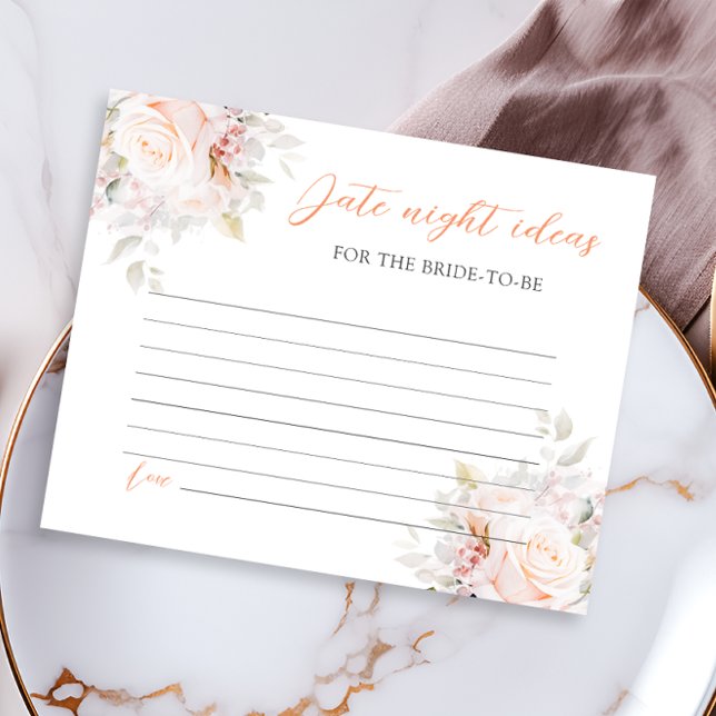 Lámina Pastel Blooms Bridal Shower Date Ideas Noche (Subido por el creador)