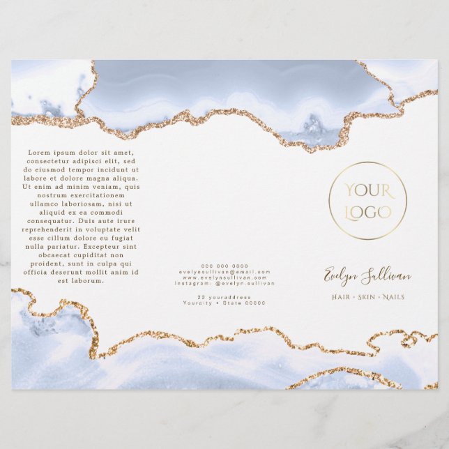 Lámina pastel blue agate brochure (Anverso)