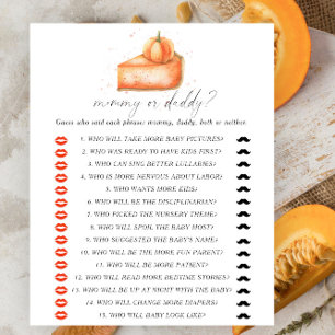 Lámina Pastel de calabaza - juego de baby shower de mamá