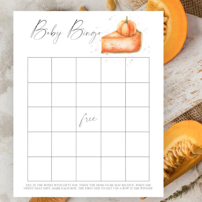 Lámina Pastel de calabaza - juego de Bingo Bebé (Subido por el creador)
