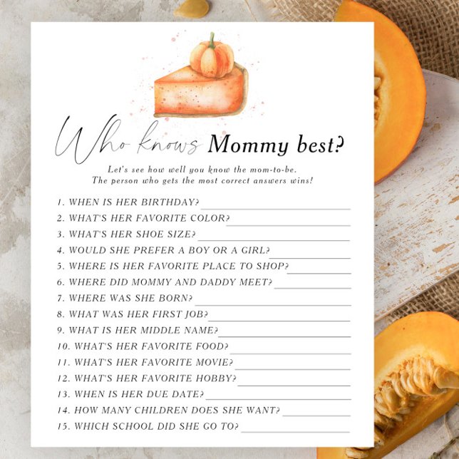 Lámina Pastel de calabaza - Quién conoce mejor juego para (Subido por el creador)