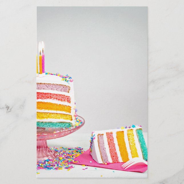 Lámina pastel de cumpleaños de arco iris (Anverso)