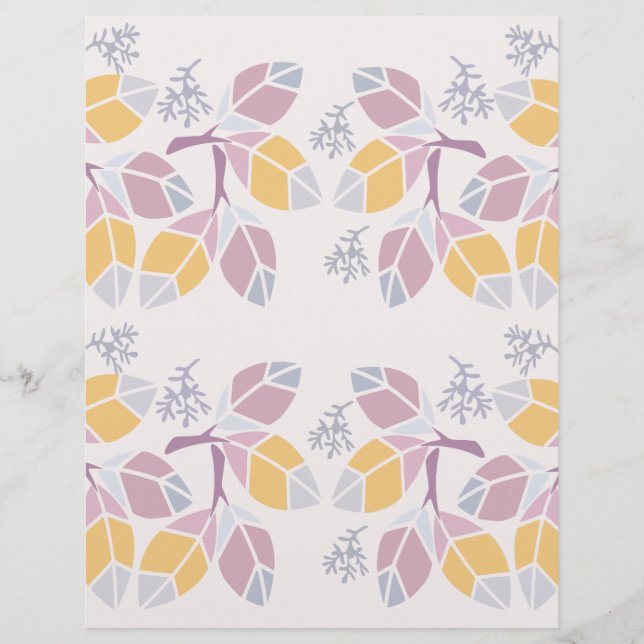 Lámina Pastel Geometric Leaf  (Anverso)
