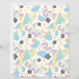 Lámina Pastel Retro Memphis Pattern Swirls