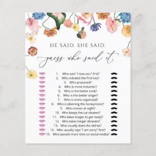 Lámina Pastel Rubor Floral Bridal Shower Game