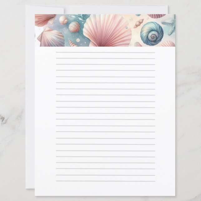 Lámina Pastel Seashels Nautical (Anverso)