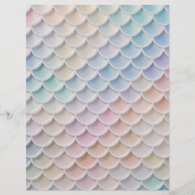 Lámina Pastel Shimmer Mermaid Scales Papel de cartón (Anverso)